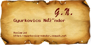 Gyurkovics Nándor névjegykártya